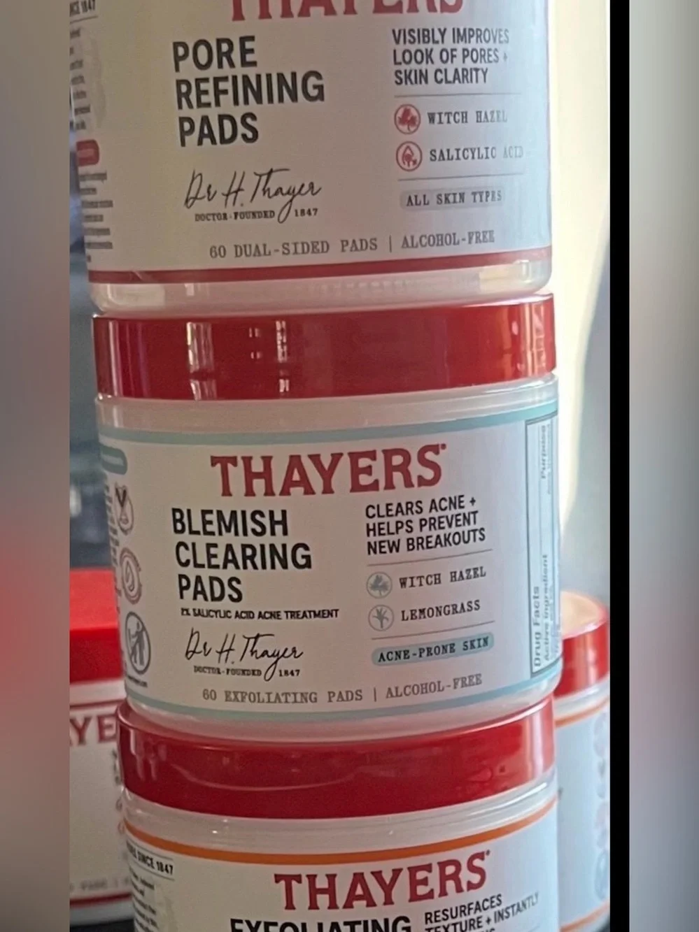 Thayers Blemish Clearing, Pore Refining & Exfoliating Pads X’s 5 Brand New Jars!